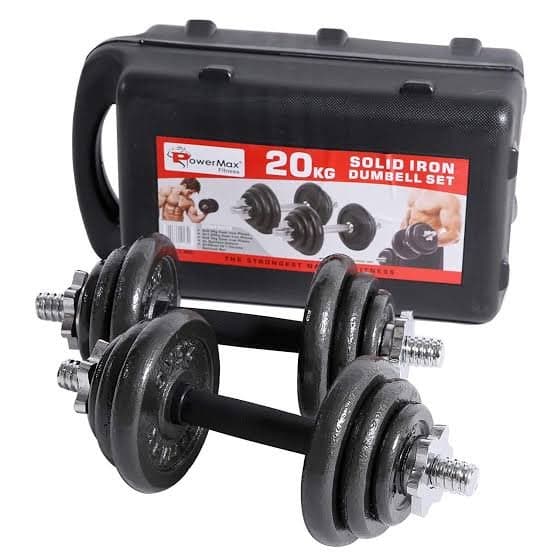 20kg Cast Iron Dumbbell Set with Case